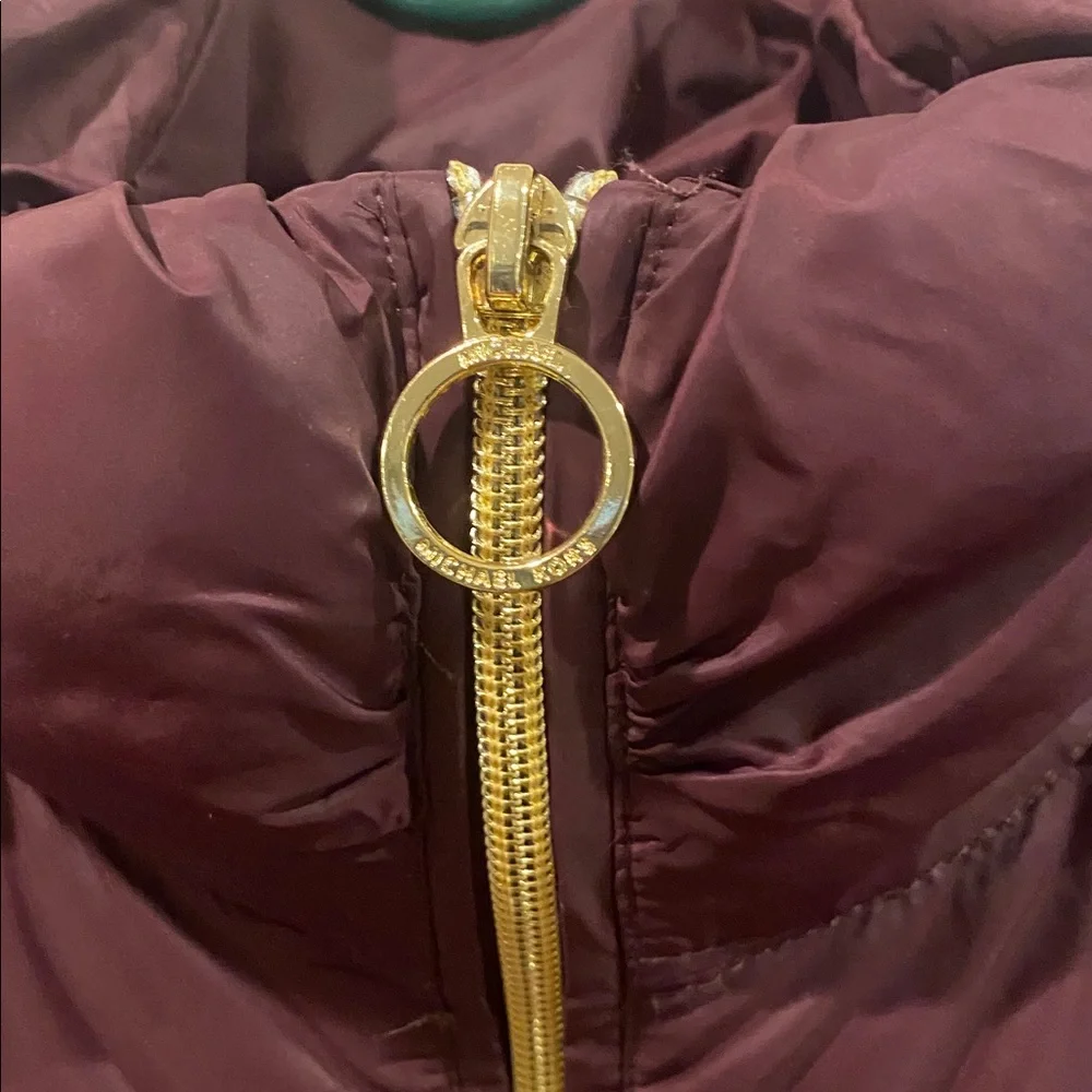 NEW Michael Kors Quilted Hooded Puffer Jacket - EGGPLANT - Picture 3 of 6